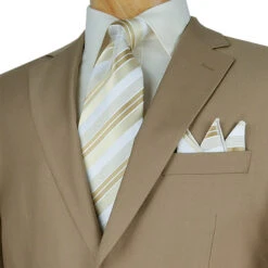 Regular Fit Suit 2 Button 2 Piece In Khaki -Clothing Shop 01 VIN 2TR KHAKI 15 3