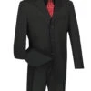 Mont Blanc Collection - Regular Fit Suit 3 Button 2 Piece In Black -Clothing Shop 01 VIN 3PP BLACK 2