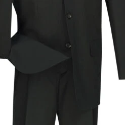Mont Blanc Collection - Regular Fit Suit 3 Button 2 Piece In Black -Clothing Shop 01 VIN 3PP BLACK 4