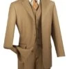 Avalon Collection - Regular Fit Men's Suit 3 Button 3 Piece British Khaki -Clothing Shop 01 VIN 3TR 3 BRITISHKHAKI 15 2
