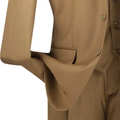 Avalon Collection - Regular Fit Men's Suit 3 Button 3 Piece British Khaki -Clothing Shop 01 VIN 3TR 3 BRITISHKHAKI 15 4