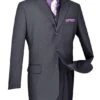 Avalon Collection - Regular Fit Men's Suit 3 Button 3 Piece Heather Gray -Clothing Shop 01 VIN 3TR 3 HEATHER GRAY 15 2