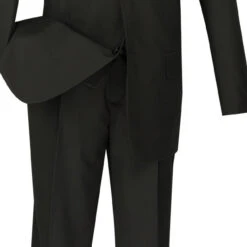 Santorini Collection - Regular Fit Black Tuxedo 4 Piece With Vest Bow Tie -Clothing Shop 01 VIN 4TV BLACK 16 4