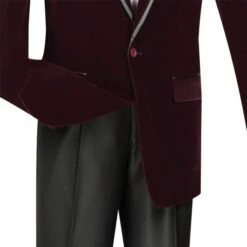 Velvet Regular Fit Men's Blazer In Wine -Clothing Shop 01 VIN B 16 WINE 15 4