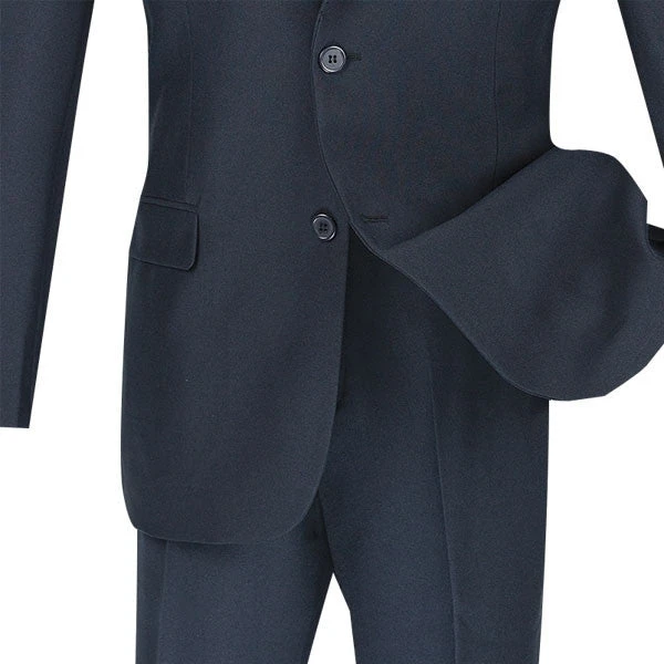 Navy Slim Fit Men's 2 Piece Business Suit 2 Button 5 Navy Slim Fit Men's 2 Piece Business Suit 2 Button - Image 3