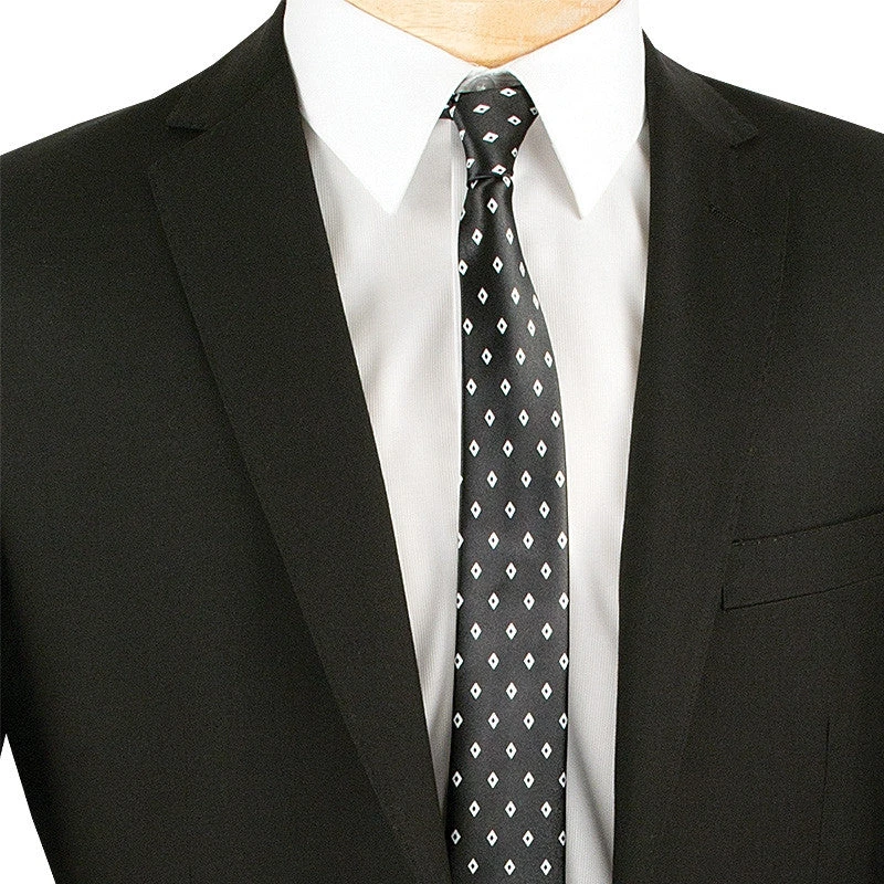 Slim Fit Men's Suit 2 Piece 2 Button In Black 4 Slim Fit Men's Suit 2 Piece 2 Button In Black - Image 2