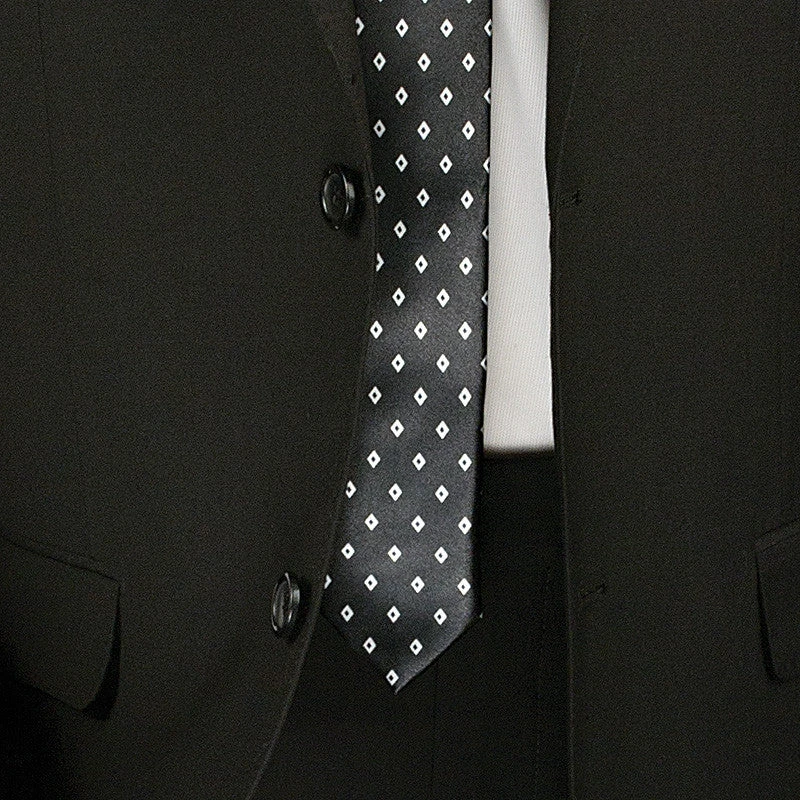 Slim Fit Men's Suit 2 Piece 2 Button In Black 5 Slim Fit Men's Suit 2 Piece 2 Button In Black - Image 3