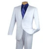 Slim Fit Men's Suit 2 Piece 2 Button In White
