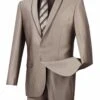 Palazzo Collection - Beige Men's Slim Fit 2 Piece Tuxedo Shawl Lapel -Clothing Shop 01 VIN SSH 1 BEIGE 15 2