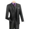 Slim Fit Men's Suit With Vest 3 Piece 2 Buttons In Black -Clothing Shop 01 VIN SV2R 2 BLACK 2