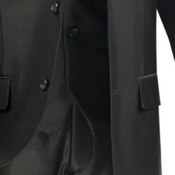 Slim Fit Men's Suit With Vest 3 Piece 2 Buttons In Black -Clothing Shop 01 VIN SV2R 2 BLACK 4