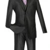 Slim Fit Textured Suit 3 Piece 2 Buttons In Black -Clothing Shop 01 VIN SV2R 3 BLACK 16 2