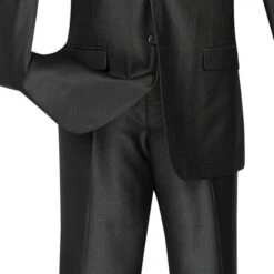 Slim Fit Textured Suit 3 Piece 2 Buttons In Black -Clothing Shop 01 VIN SV2R 3 BLACK 16 4