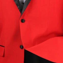 Men's Prom Tuxedo 2 Piece Fancy Lapel In Red 2 Button Design -Clothing Shop 01 VIN T 2FF RED 15 4