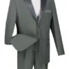 Royale Collection - Regular Fit 2 Piece Tuxedo In Gray -Clothing Shop 01 VIN T 2PP GRAY 15 2