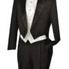 Men's Tuxedo Regular Fit Collection With Tails 3 Piece In Black -Clothing Shop 01 VIN T 2X BLACK 2