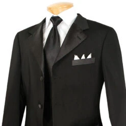 Men's Regular Fit Tuxedo 2 Piece Collection Regular Fit In Black 3 Button Design -Clothing Shop 01 VIN T 3HT BLACK 15 3