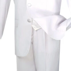 Men's Regular Fit Tuxedo 3 Piece With Vest White -Clothing Shop 01 VIN T 3VR WHITE 4