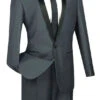 Kingsman Collection - Shawl Lapel Slim Fit Tuxedo 2 Piece 1 Button Heather Gray -Clothing Shop 01 VIN T SS HEATHER GRAY 15 2