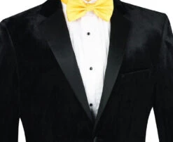 Men's Slim Fit Velvet Tuxedo 2 Piece In Black -Clothing Shop 01 VIN T SV BLACK 15 3