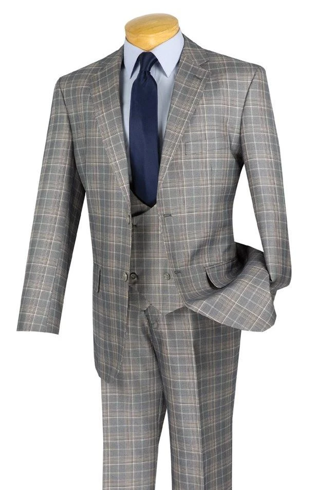 Renaissance Collection - Regular Fit 3 Piece Suit Gray 3 Renaissance Collection - Regular Fit 3 Piece Suit Gray
