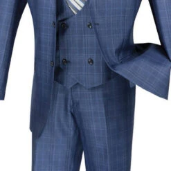 Renaissance Collection - Regular Fit 3 Piece Suit Oxford Blue -Clothing Shop 01 VIN V2RW 7 OXFORDBLUE 16 4