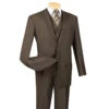 Morgan Collection - Regular Fit 3 Piece Suit 2 Button Brown -Clothing Shop 01 VIN V2TR BROWN 2