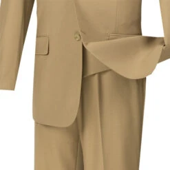 Morgan Collection - Regular Fit 3 Piece Suit 2 Button Khaki -Clothing Shop 01 VIN V2TR KHAKI 4