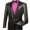 Spotlight Collection - Regular Fit Black Sequins Party Jacket -Clothing Shop 01 VINCI BSQ 1 BLACK 15 2