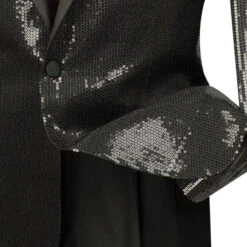 Spotlight Collection - Regular Fit Black Sequins Party Jacket -Clothing Shop 01 VINCI BSQ 1 BLACK 15 4