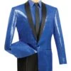 Spotlight Collection - Regular Fit Blue Sequins Party Jacket 2 Spotlight Collection - Regular Fit Blue Sequins Party Jacket -Clothing Shop 01 VINCI BSQ 1 BLUE 15 2