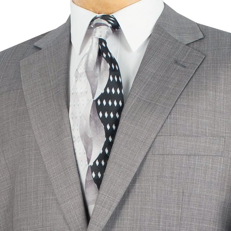 Monte Carlo Collection - Regular Fit 2 Piece 2 Button Textured Weave In Gray 5 Monte Carlo Collection - Regular Fit 2 Piece 2 Button Textured Weave In Gray - Image 3