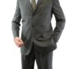 Regular Fit Suit Tone On Tone Stripe Design In Gray 2 Piece -Clothing Shop 111 04gray1