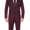 Burgundy 2 Piece Tuxedo Shawl Lapel Slim Fit -Clothing Shop 1 2