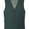 Vanderbilt Collection- Classic Dress Vest 5 Buttons Regular Fit In Green