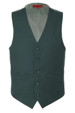 Vanderbilt Collection- Classic Dress Vest 5 Buttons Regular Fit In Green