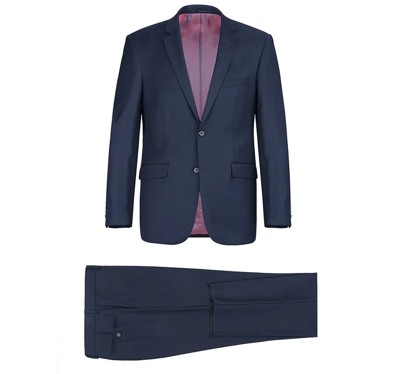 Bevagna Collection - Blue 100% Virgin Wool Regular Fit Pick Stitched 2 Piece Suit 9 Bevagna Collection - Blue 100% Virgin Wool Regular Fit Pick Stitched 2 Piece Suit - Image 7