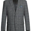 Wool Blend Plaid Pattern Regular Fit 2 Button Blazer In Grayish Brown -Clothing Shop 1 31b527f1 246a 41a1 a72c 6c836cf7f7b3