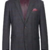 Wool Blend Plaid Pattern Regular Fit 2 Button Blazer In Burgundy -Clothing Shop 1 621102e8 2b2b 4de1 85a4 53175062d440