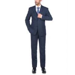 San Gemini Collection - 3 Piece Suit 2 Buttons Blue Glen Plaid Regular Fit -Clothing Shop 1 8e3ec2d4 7e2d 4541 aa76 1552ed5c72d6