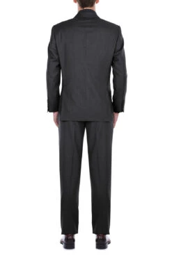 Vanderbilt Collection- Classic 2 Piece Suit 2 Buttons Regular Fit In Charcoal Gray -Clothing Shop 202 1 3