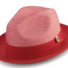 Red Braided Two Tone Snap Brim Pinch Hat -Clothing Shop 2054 RED 652d6520 91f6 44be b844 c94a0d28a08e