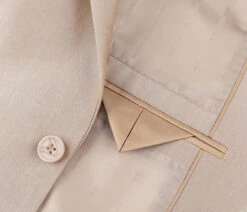 Beige Regular Fit Sharkskin Italian Styled 2 Piece Suit -Clothing Shop 207 3 4