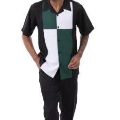 Emerald Green Color Block Walking Suit 2 Piece Short Sleeve Set -Clothing Shop 2301Emerald 1 1080x fdcf99a7 8f8b 4ddc 9b63 ebb47b2d13de