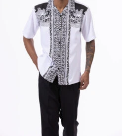 Black Design Walking Suit 2 Piece Short Sleeve Set