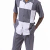 (XL/38) Gray Color Block Walking Suit 2 Piece Short Sleeve Set -Clothing Shop 2314 GRAY2 a5dc5eb3 23da 4917 b762 c66ba679e492