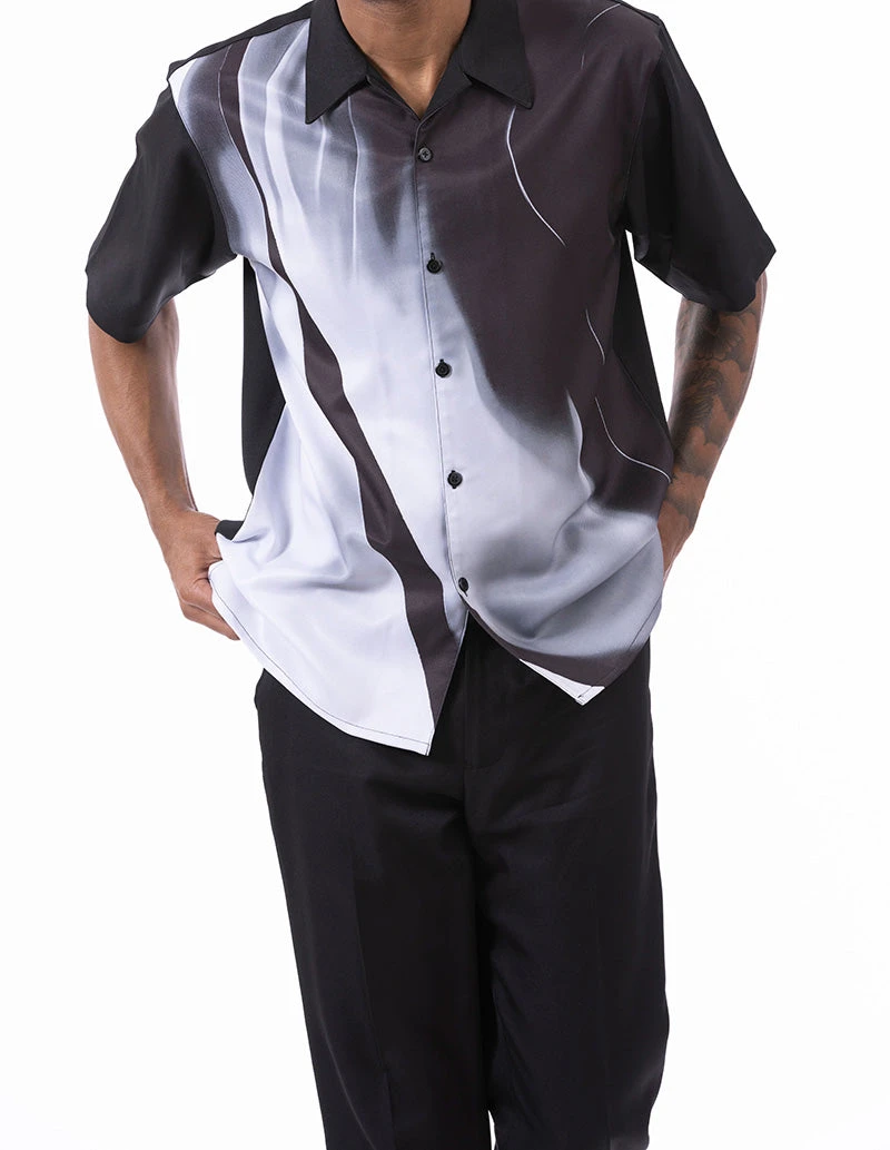 White Art Design Walking Suit 2 Piece Short Sleeve Set 3 White Art Design Walking Suit 2 Piece Short Sleeve Set