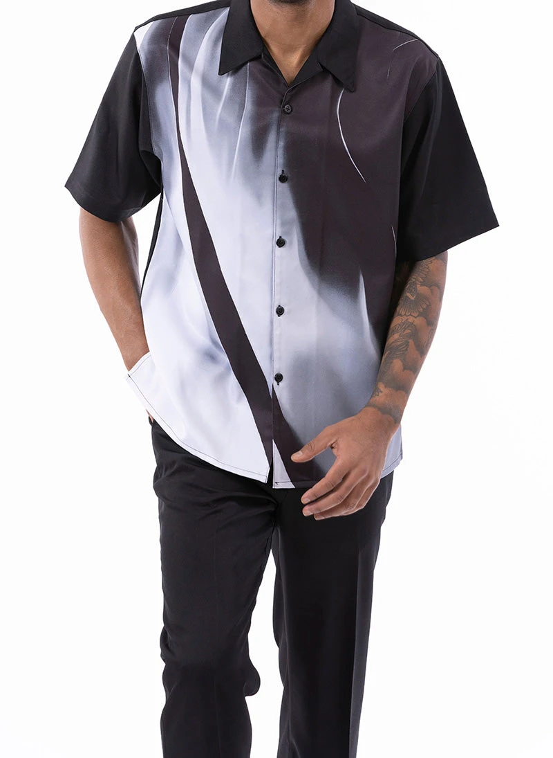 White Art Design Walking Suit 2 Piece Short Sleeve Set 4 White Art Design Walking Suit 2 Piece Short Sleeve Set - Image 2