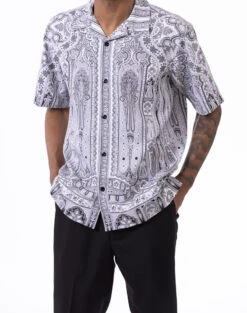 Black Floral Pattern Walking Suit 2 Piece Short Sleeve Set 5 Black Floral Pattern Walking Suit 2 Piece Short Sleeve Set -Clothing Shop 2326 BLACK1