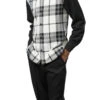 Black Plaid 2 Piece Long Sleeve Walking Suit Set 1 Black Plaid 2 Piece Long Sleeve Walking Suit Set -Clothing Shop 2355 5 black